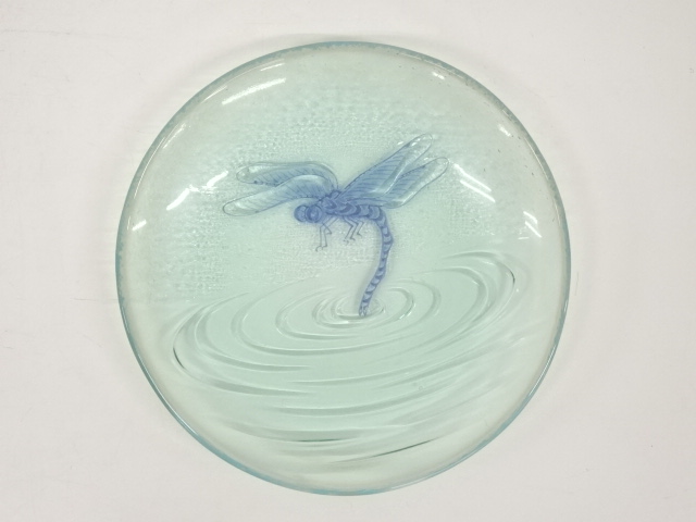 銀座和光　未使用品　河上恭一郎　トンボシリーズ　トンボ波紋皿　大皿 銀座和光 未使用品 河上恭一郎 トンボシリーズ トンボ波紋皿 大皿